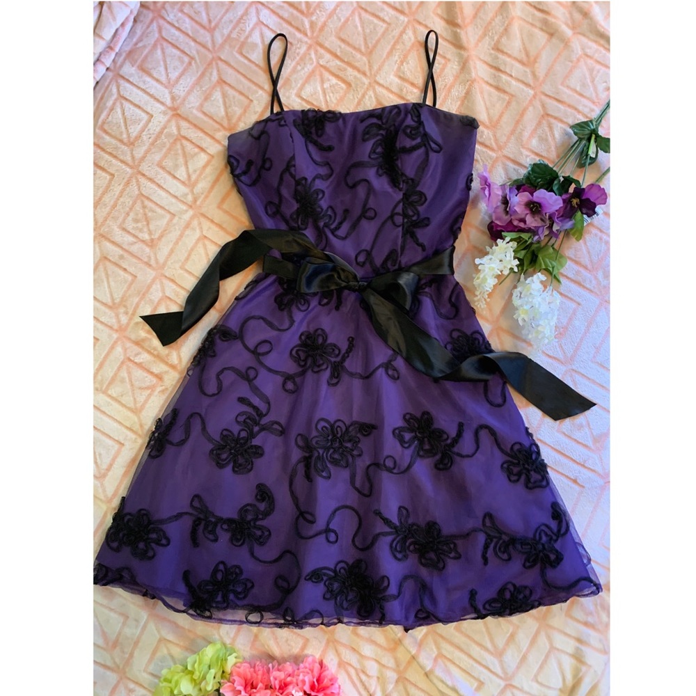 ✨💜 Purple and Black Cocktail Dress 💜✨